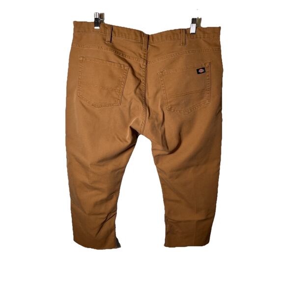 Dickies FLEX Tough Max Brown Work Pants Sz 40 Raw‎ Hem Carpenter Fit - Picture 2 of 10